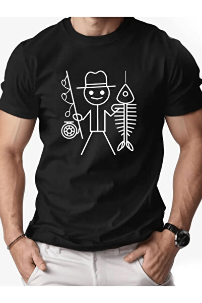 one button Bărbatul care prinde pești cu imprimeu Premium supradimensionat tr...