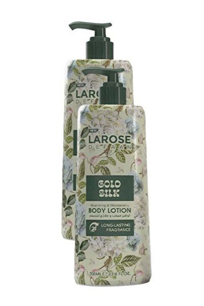 La Rose قطعتان من لوشن الجسم المغذي والمرطب برائحة حرير الذهبي 700 مل
