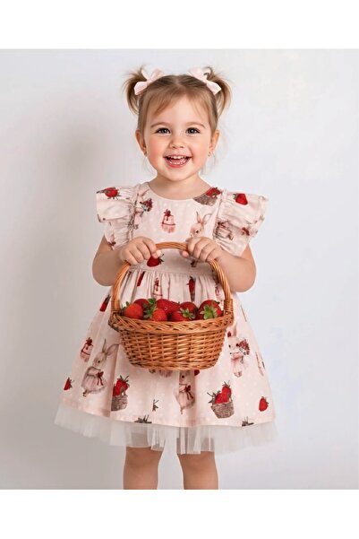 ALLYA MİNİ DRESS Φόρεμα για κορίτσια από τούλι με σχέδιο πριγκίπισσας, κουνελ...