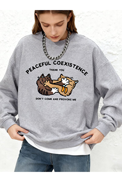 NOISSEY باريش سيال آير لايف شيبوتشر كات مطبوع بغطاء رأس سويت شيرت نسائي أساسي...