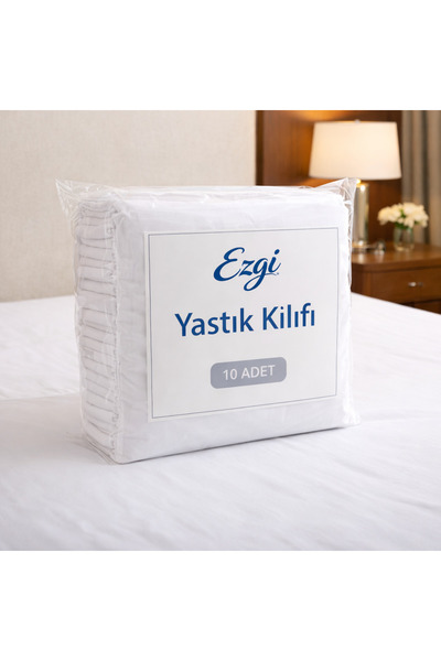 Ezgi 100% Cotton Akfil Hotel Type Covers, 10 Pieces, White Pillowcase – Thick...