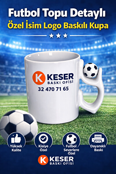 Futbol Topu Detaylı Kupa Bardak