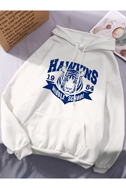 NOISSEY هوكينز مدرسة متوسطة مطبوع بغطاء رأس بلوزات شتوية للنساء P صوف الفليس ...