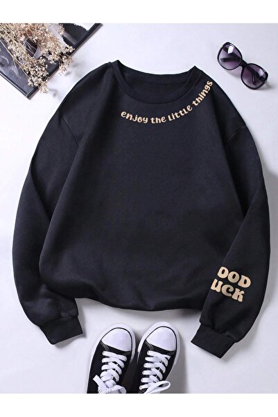 NOISSEY Enioy Little Things Letter Print Φούτερ Γυναικεία Φούτερ Streetwear Ζ...