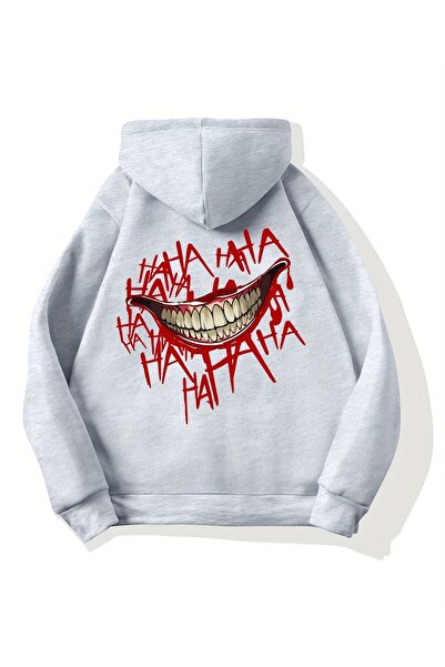 NOISSEY Bad Clown Smile με τύπωμα Hoodies casual street γυναικεία φούτερ άνετ...