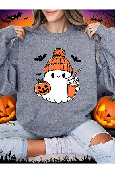 NOISSEY سترة هالوين لطيفة مطبوعة عليها شكل خفاش شبحي للنساء لشتاء صوف الفليس ...