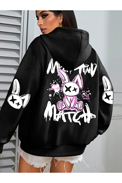 NOISSEY Γυναικεία μπουφάν με κουκούλα με σχέδια κουνελιών κινουμένων σχεδίων,...