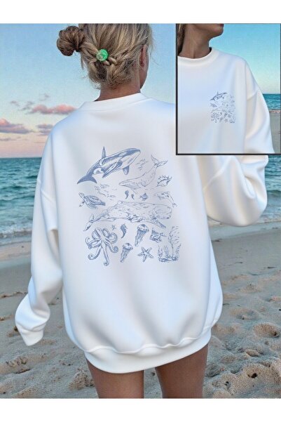 NOISSEY Μπλούζες με στάμπες από φάλαινες, δελφίνια και θαλάσσιες χελώνες Γυνα...