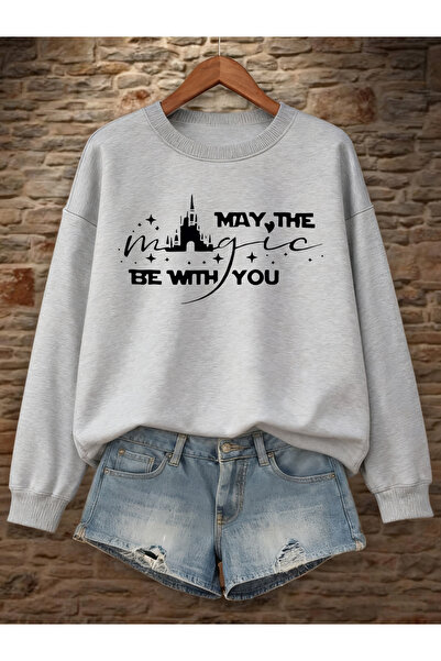 NOISSEY سترات نسائية فضفاضة مطبوعة عليها May The Be With You، ملابس أساسية فض...