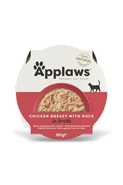 Applaws أكل رطب للقطط من ابلاوز بنكهة صدور الدجاج مع البط في المرق