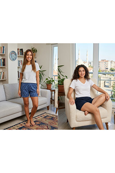 Butik Penye bel lastikli kadın şort