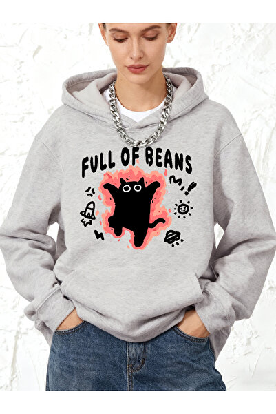 NOISSEY بدلة رياضية نسائية من قطن قطع من ماركة Bean Full Cat مطبوع بغطاء رأس ...