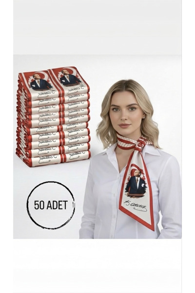 Mavi Masal 50 τεμάχια γραβάτες/μαντήλια με πορτρέτο και υπογραφή Ατατούρκ και...