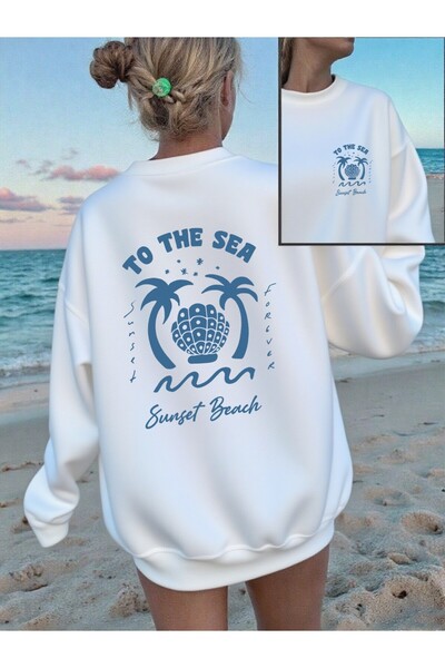 NOISSEY Sperm Balina Blue cu imprimeu Hanorac pentru femei polar Hot Loose cu...