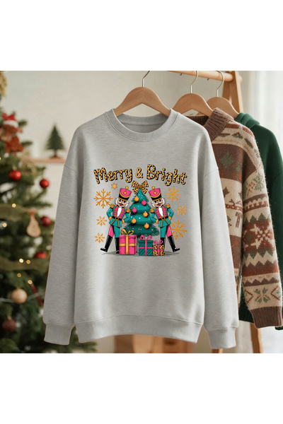 NOISSEY سترة نسائية مطبوعة عليها هدايا عيد الميلاد السعيدة اللامعة لشتاء صوف ...