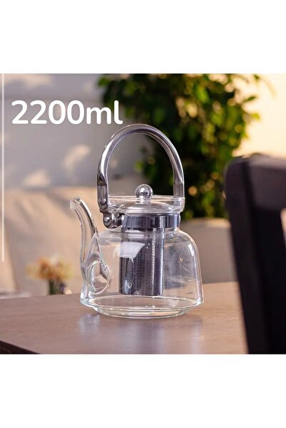 cc bin shihon Heat-resistant glass jug with a stainless steel handle, 2200 ml...