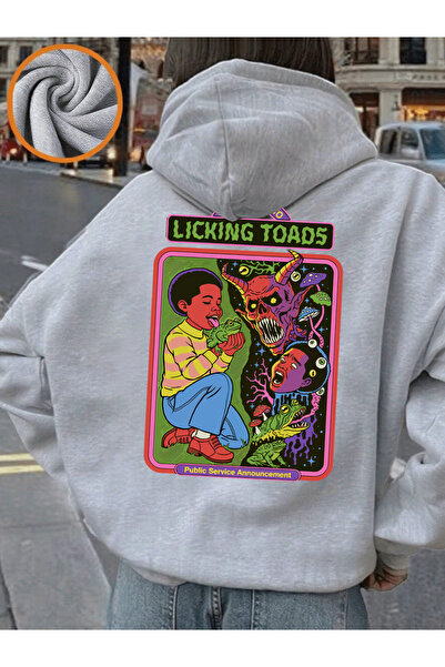 NOISSEY Kids and Demons με τύπωμα με κουκούλα Μπλούζες Άνετα Φαρδιά Πουλόβερ ...