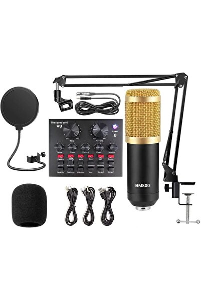 DEVICE OF URBAN INFOTECH BM 800 Condenser Microphone with V8 Live Sound Card ...