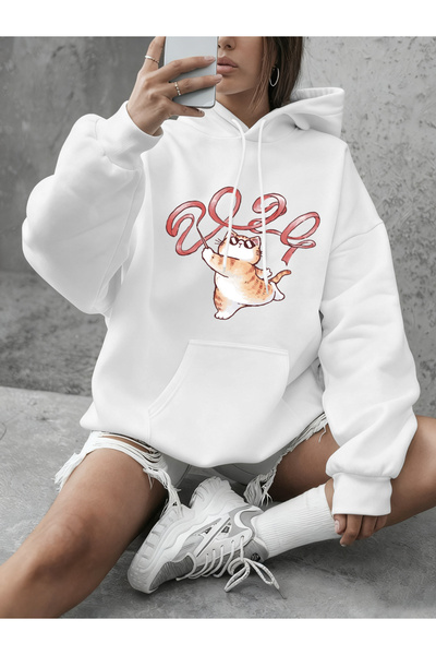 NOISSEY Tricou One pisică Ribbon Rings cu imprimeu pentru femei Produse de ba...