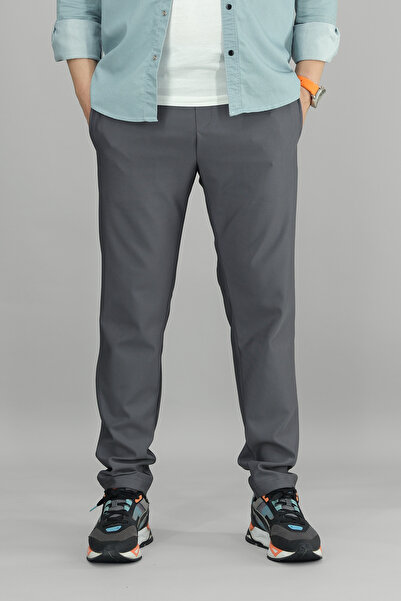 Souris Men's Smoked Relaxed Cut Stretch Fabric Sports Trousers Drawstring Wai...