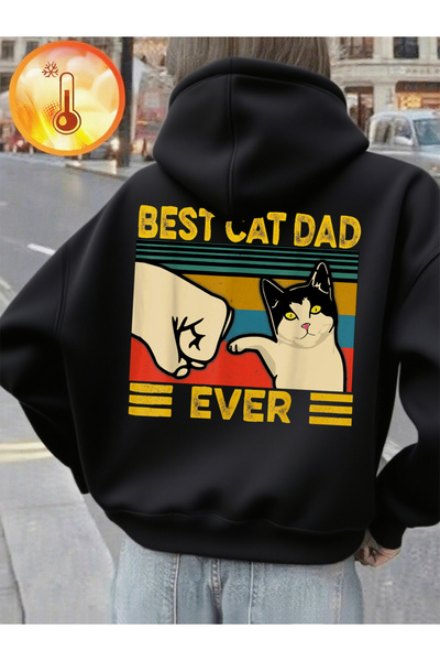 NOISSEY أفضل سترة نسائية مطبوعة على شكل قطة على الإطلاق بغطاء رأس سترات شتوية...