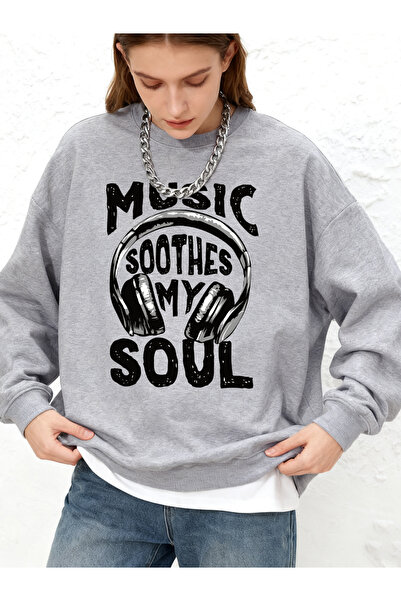 NOISSEY Muzica îmi calmează sufletul cu imprimeu Hanorac de damă pentru iarnă...