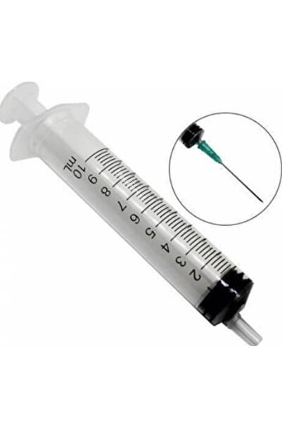 Genject 10 cc Steril Enjektör (21G Yeşil Uç) – 3 Parçalı Contalı (100'lü Kutu)