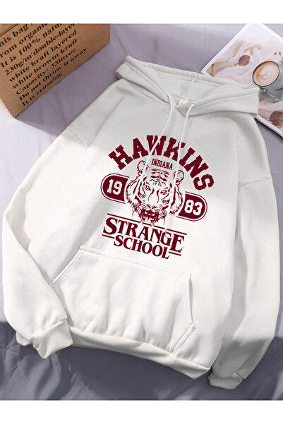 NOISSEY هوكينز سترينج سكول 1983 مطبوع بغطاء رأس بلوزات شتوية للنساء P صوف الف...