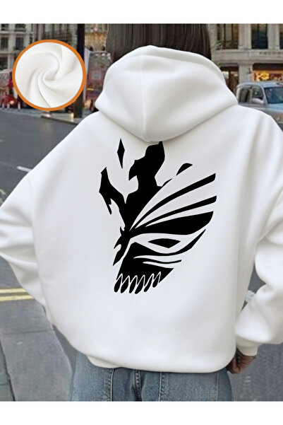 NOISSEY Bleach Ichigo Red Mask cu imprimeu cu glugă Topuri pentru femei Iarna...