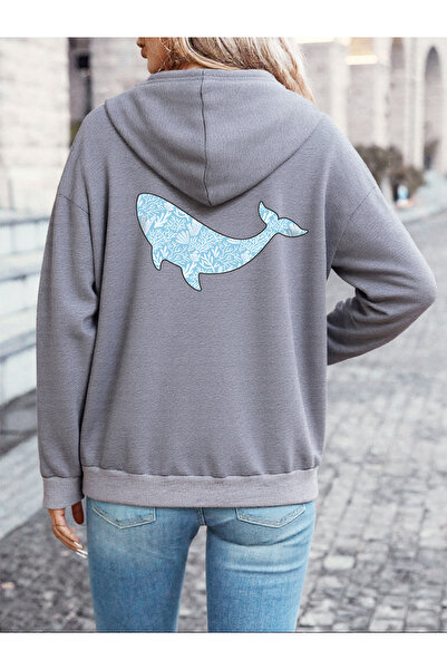 NOISSEY بلوفرات فضفاضة بطبعات مرجانية البحرية من Whale Sea Coral، بلوفرات شتو...