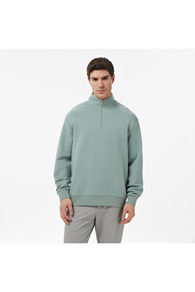 Nautica Erkek Yeşil Regular Fit Dik Yaka Sweatshirt