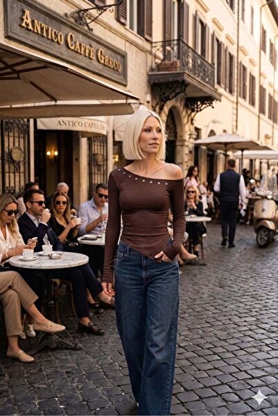 ibeeka Bluză cu design croială cu detaliu guler și talie asimetrică