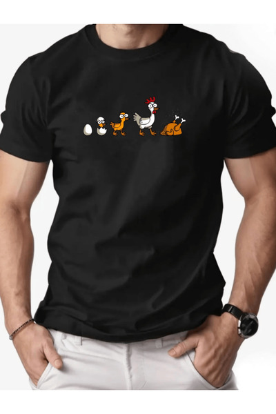 one button Tavuk Growth Design cu imprimeu Premium supradimensionat tricou