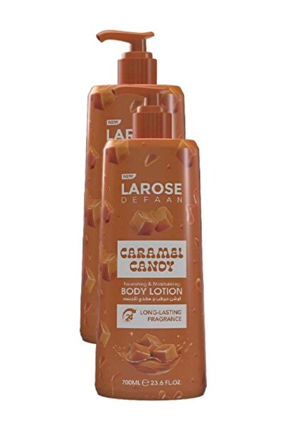La Rose قطعتان من لوشن الجسم المغذي والمرطب برائحة الكراميل، يدوم طويلاً، 700 مل