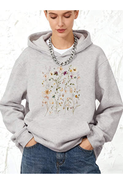 NOISSEY طباعة مجموعات الزهور الجميلة قطن قطعة بغطاء رأس تي شيرت نسائي رياضي ف...