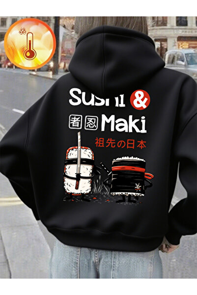 NOISSEY Ιαπωνικά σουσί μάκι πρέσες με κουκούλα γυναικεία σχέδια φθινόπωρο χει...