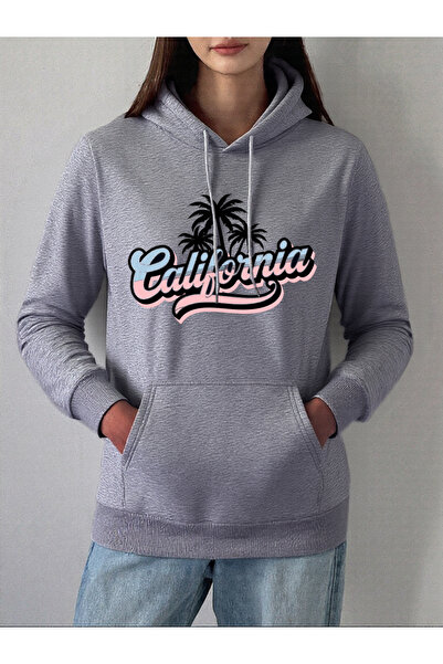 NOISSEY Hanorac cu imprimeu Coconut Tree California pentru femei, hanorac lej...