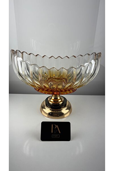 Palpe 28cm Gold Kristal Meyvelik Şekerlik Sunumluk Söz Nişan Kız İsteme Çikol...