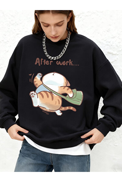 NOISSEY Running after work k pisică imprimeu k cu glugă topuri de iarnă pentr...