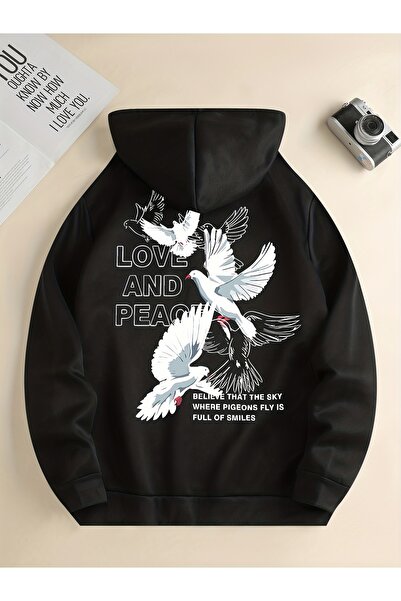 NOISSEY Love And Peace Letter Pigeon με τύπωμα με κουκούλα Casual γυναικείο μ...