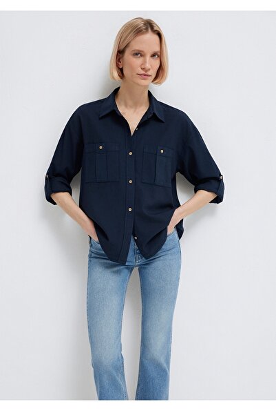 Mavi Button Detailed Loose Fit Women's Shirt
