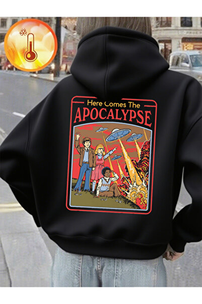 NOISSEY Aici vine apocalapia Ufo B cu imprimeu K cu glugă ar Tricouri calde d...