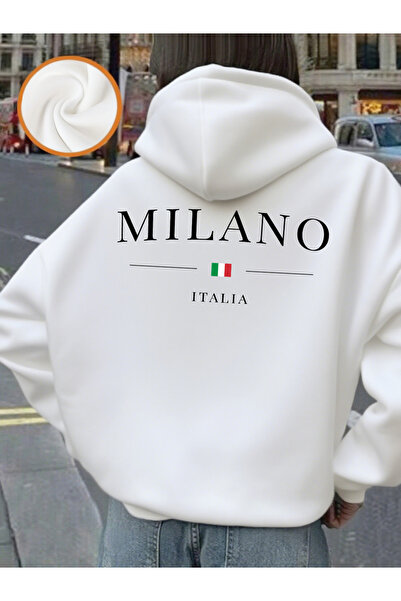 NOISSEY Μιλάνο Ιταλία Γράμμα Β με τύπωμα Γυναικεία φούτερ με κουκούλα Χειμώνα...