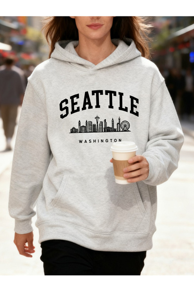 NOISSEY Seattle Washington Letter με τύπωμα με κουκούλα lar Βαμβάκι lu Γυναικ...