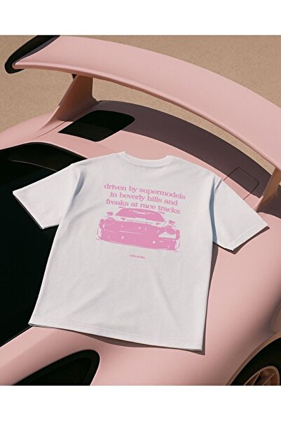 Bravebell تي شيرت أبيض برسومات سيارة ستريت ستايل