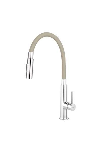 FERRO Zumba Slim 2F kitchen faucet beige with flexible spout