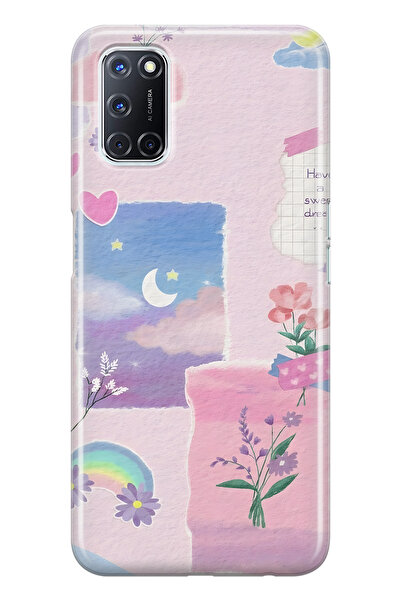 FLAMENKO حافظة هاتف شفافة متوافقة مع هاتف اوبو A52 / A72 / A92، بتصميم زهور ا...