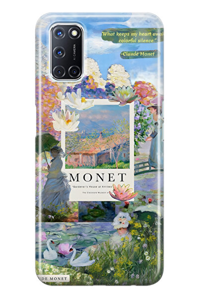 FLAMENKO Oppo A52 / A72 / A92 Compatible Monet Collage Patterned Transparent ...