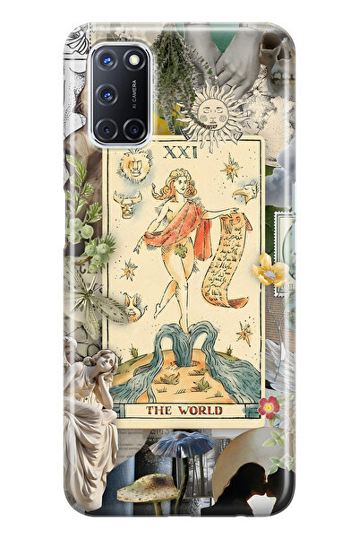 FLAMENKO Oppo A52 / A72 / A92 Compatible Artistic Tarot Collage Patterned Tra...