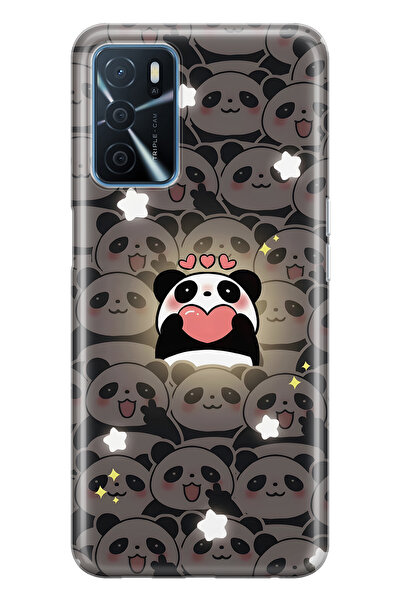 FLAMENKO حافظة هاتف شفافة لطيفة متوافقة مع هاتف اوبو A16 / A55 من نوع Panda م...